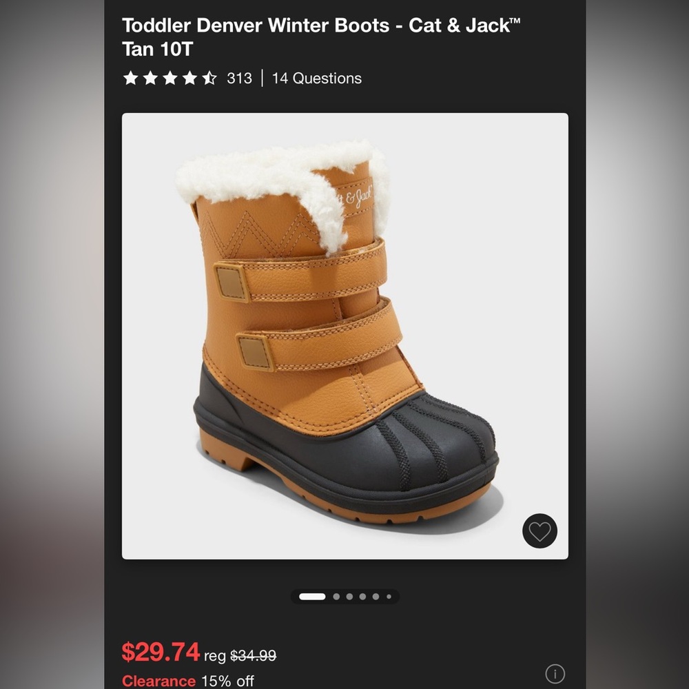 Cat & Jack Kids' Tan and Black Winter Boots